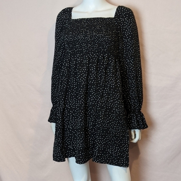 Missguided Milkmaid Shirred Polka Dot Mini Dress size 8 - Picture 1 of 6